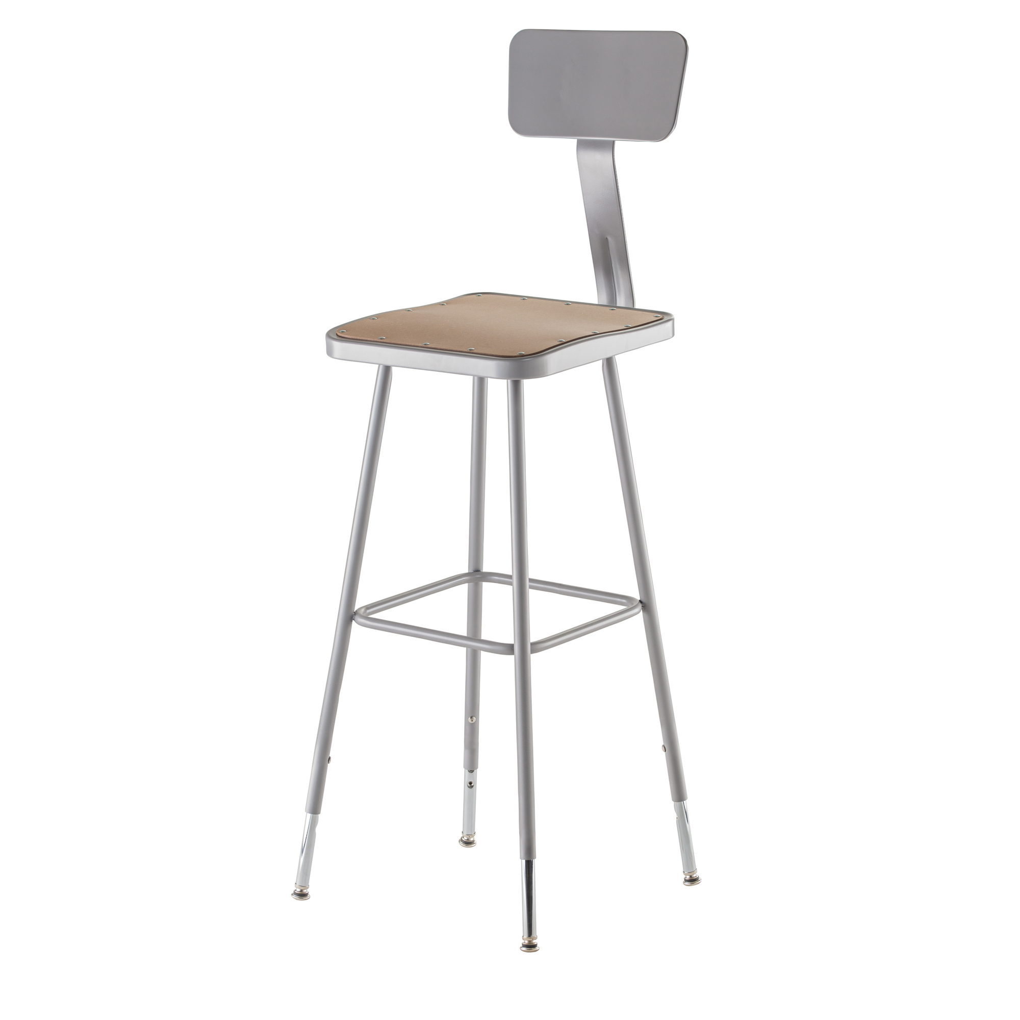 National Public Seating, 30.75 -38.75in.H Adjust Square Seat Stool Backrest, Primary Color Gray, Included (qty.) 1, Seating Type Office Stool, Model# 6330HB